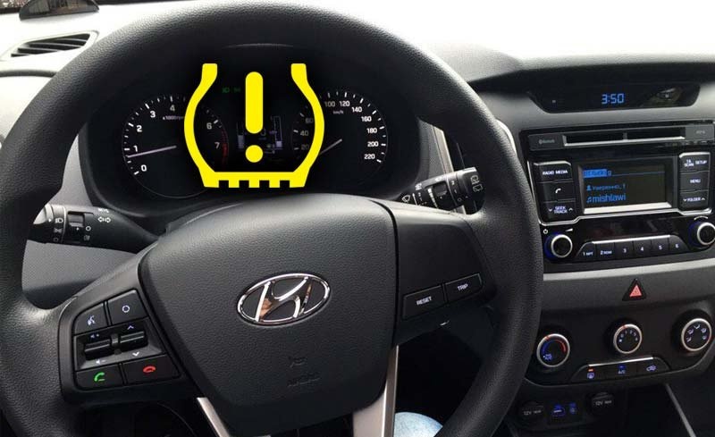 Давление в шинах Hyundai Creta - как устранить ошибку TPMS и датчика
